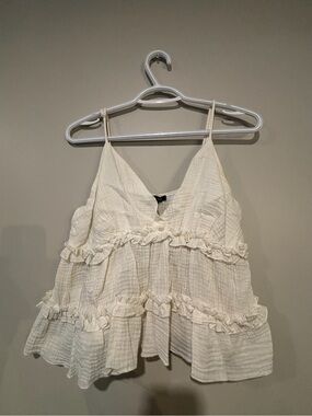 Papermoon Cream Ruffle Tiered Spaghetti Strap Cami